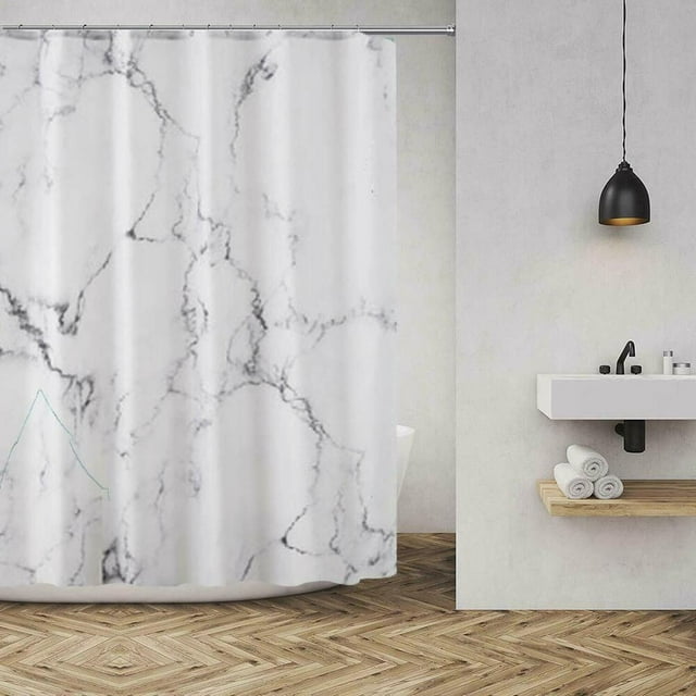 Elevate Your Bathroom With A Luxurious Marble Shower Curtain Set