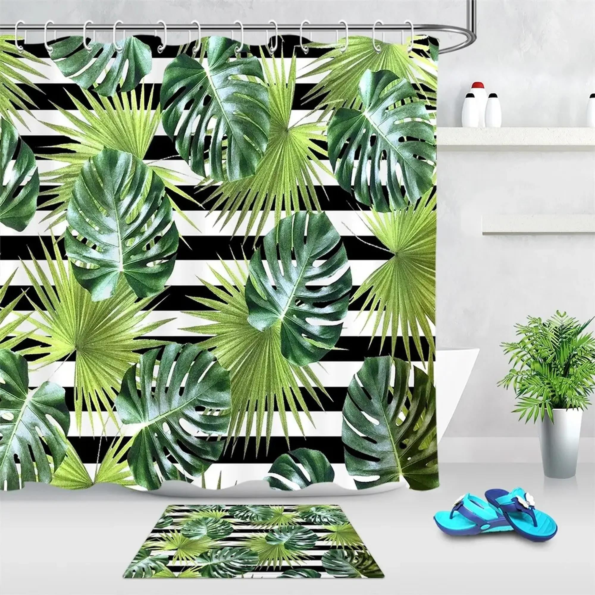 Elevate Your Bathroom with a Stylish Monstera Leaf Shower Curtain