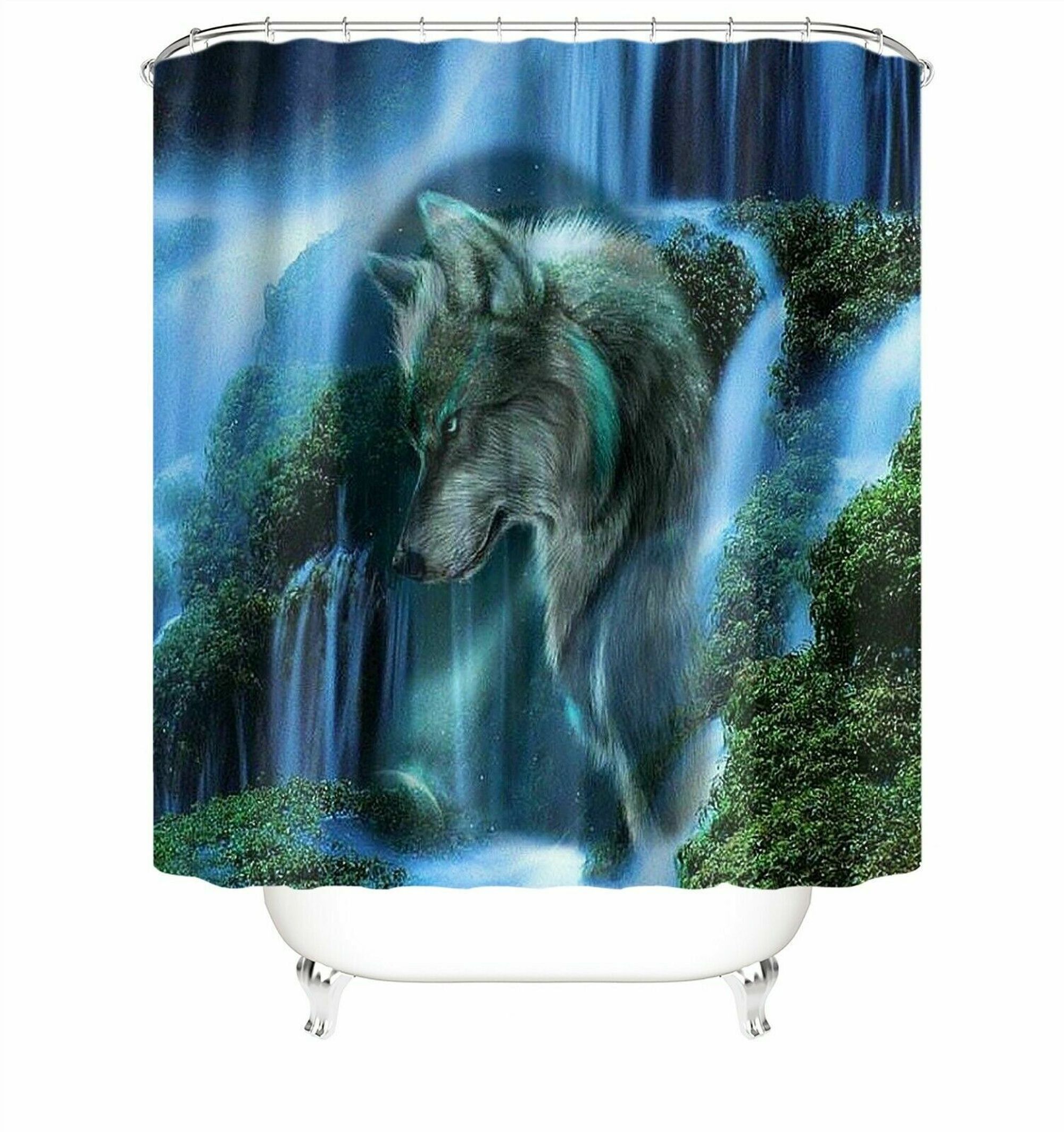 Elevate Your Bathroom with a Wild Wolf Shower Curtain Set Waterproof