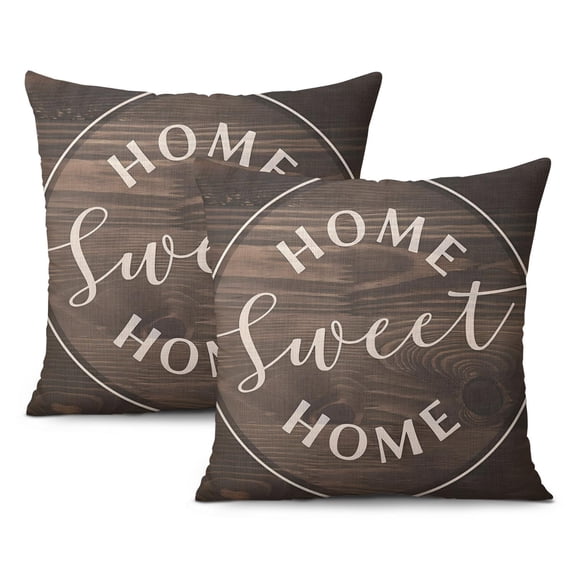 Elevate Your Comfort with 18x18 Inch Spring/Summer Throw Pillow Covers - Set of 2 Featuring Floral Wildflowers & Home Sweet Home Design, Ideal for Farmhouse Decor