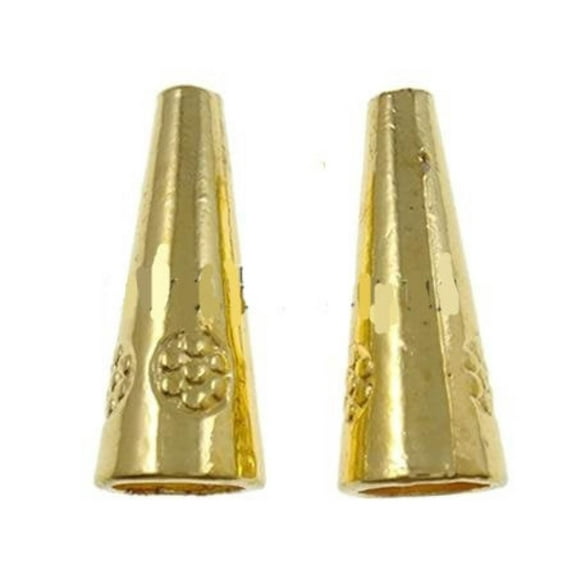Elevate Your Designs: Large 14k Gold Plated Bead Cap Cones (10 Pack)