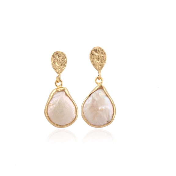 Elevate Your Elegance With The Timeless Charm Of Pearl Gemstone Beautiful Gold-Plated Earrings ,Women Earring Gift
