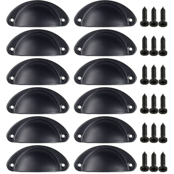Elevate Your Furniture With 12Pcs Cup Pull Shell Handles, Multiple Color Options, Easy Installation With Screws