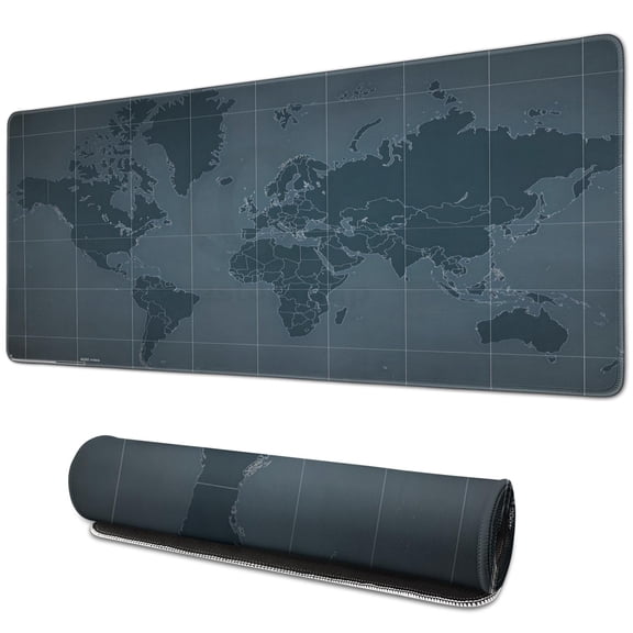 Elevate Your Game: XXL World Map Gaming Mouse Pad - 31.5x11.8 Inch with Non-Slip Rubber Base and Stitched Edges
