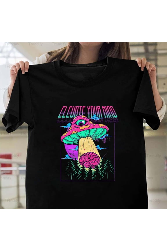 Elevate Your Mind Alien Funny Sci-Fi Inspirational Quote H12881 Unisex T-Shirt, Up to 5XL Available