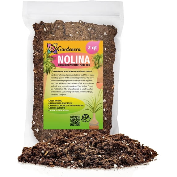 Elevate Your Nolina Garden with Gardenera Labs's Organic Potting Mix - Tailored for Thriving Nolina Plants and Unique Structure - 2 Quart