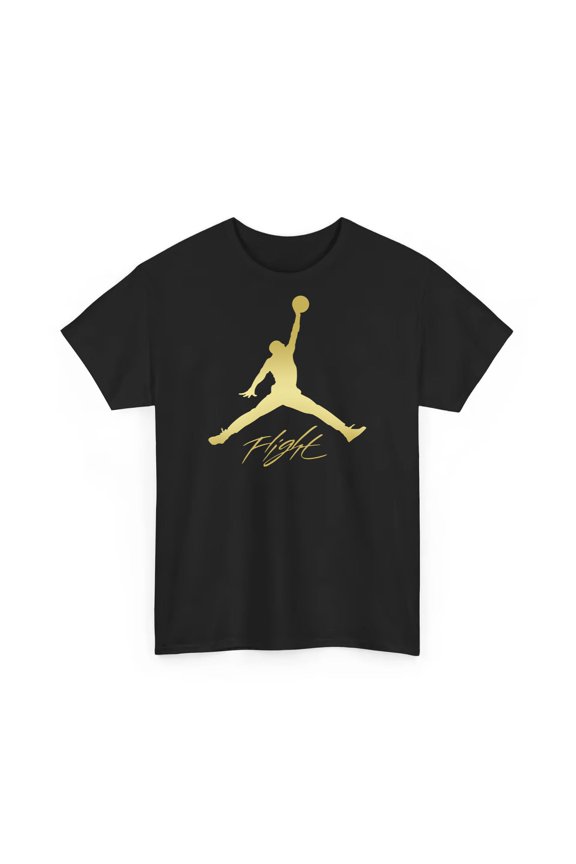 Elevate Your Sneaker Style with Flight Inspired Graphic Shirt - Trendy Gradient Gold Design-TH524