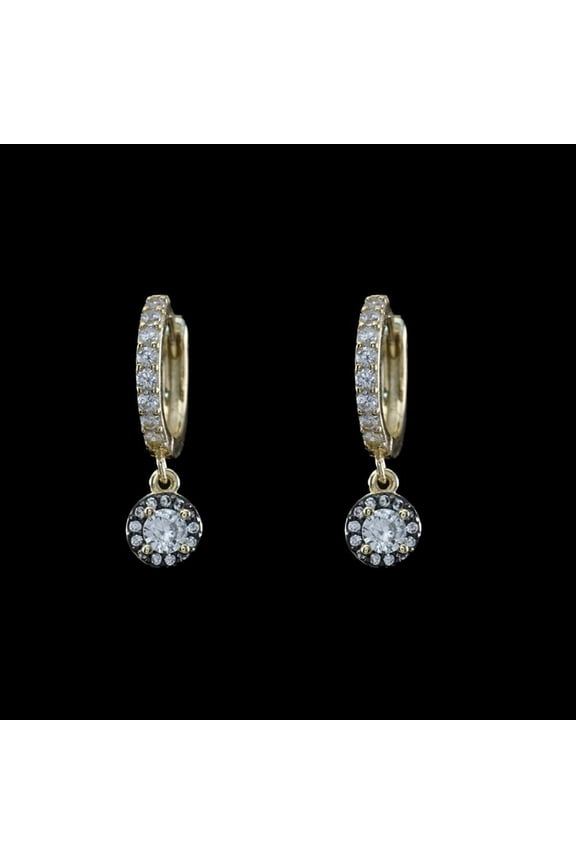 Elevate Yourself with TheJewelryHut Designer Vintage Inspired Style Crystalline Embellished in Gold Plated Brass Huggie Drop Earrings