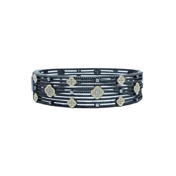 Elevate Yourself with Timeless Design of TheJewelryHut Designer Vintage Inspired Style Crystalline in Gold Plated Brass Bracelet