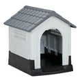 Elevated 26Inch Plastic Dog House for Small Dogs, Insulated & Water