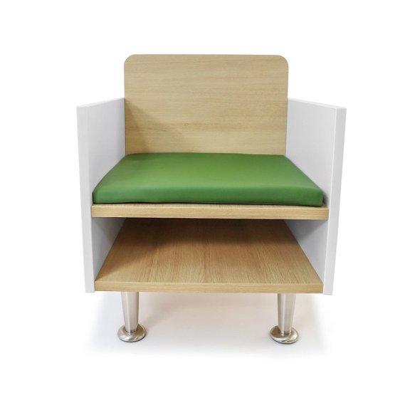Elevated Arm Chair in Brown and White Color