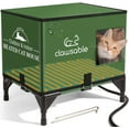 Elevated Base Heated Cat House for Outdoor Cat in Winter, Waterproof