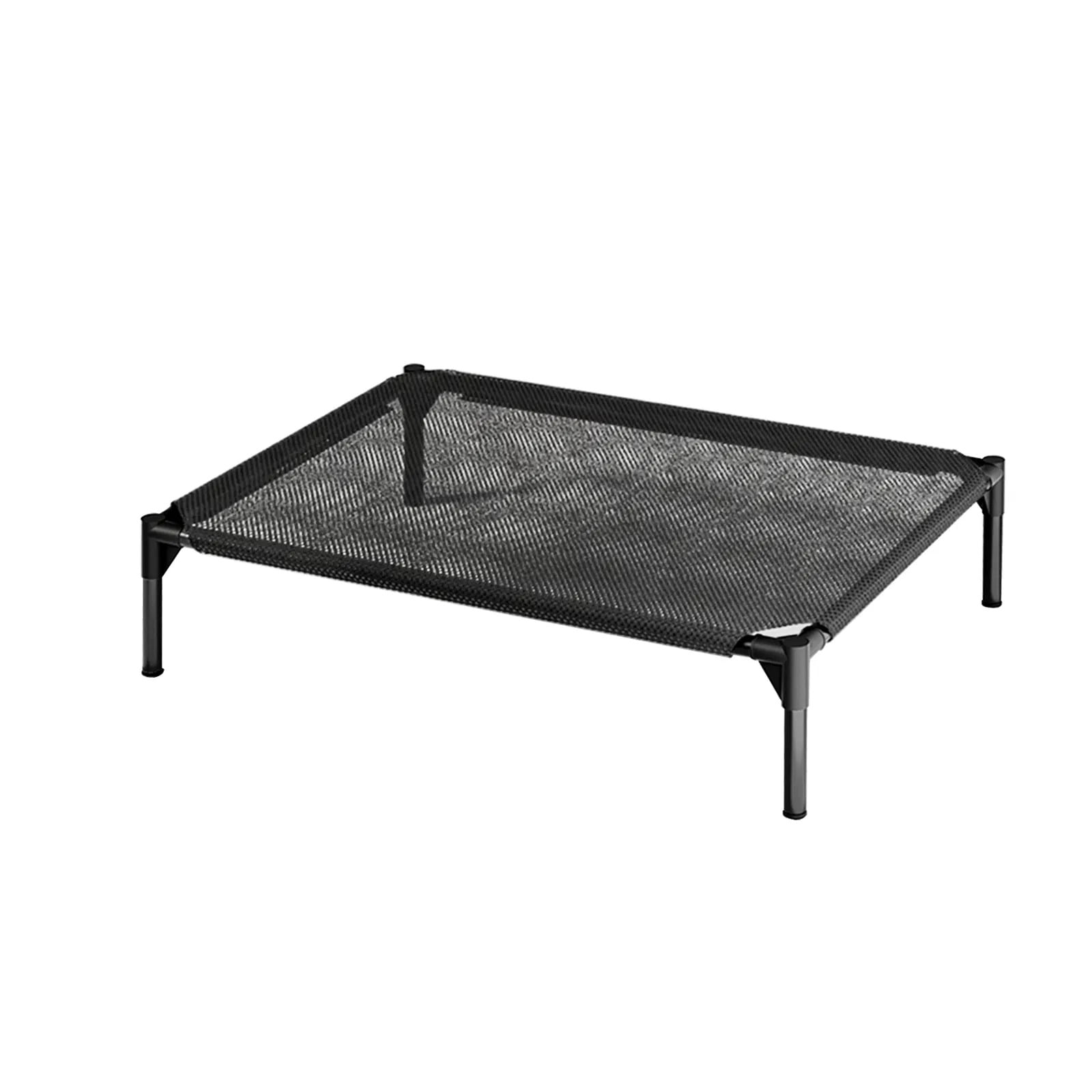 Elevated Breathable Mesh Pet Bed, Size L, Indoor/Outdoor, Black, for Small to Medium Pets