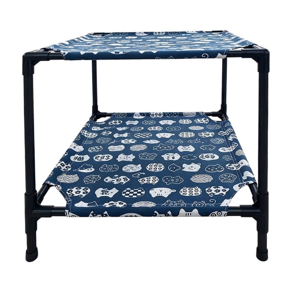 Elevated Cat Bed,Removable Washable Fabric Cover,Double-layer Metal Frame Raised Side Bed for Cats,Indoor Rest,Home Warm Lounge,Supports Pets Up to 20 Lbs