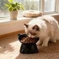 thumbnail image 1 of Elevated Cat Bowl - 4.7"×3.9"×3.9" Wide Anti-Whisker Fatigue Pet Dish with Non-Slip Base - Ergonomic Raised Feeder for Neck Support & Improved Digestion, Easy Clean Bowl, 1 of 6