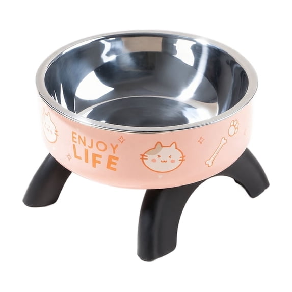 Elevated Cat Bowl , 5.7 inch Cute Stainless Steel Raised Food Water Bowls with High Stand for Indoor Cats Feeding, 4 Pack