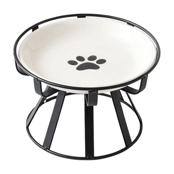 Elevated Cat Bowl, Raised Ceramic Dish with Stand, Pet Feeding Station for Indoor Cats, Kitten, Puppies and Small Dogs, Dishwasher Safe