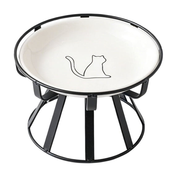 Elevated Cat Bowl, Raised Ceramic Dish with Stand, Pet Feeding Station for Indoor Cats, Kitten, Puppies and Small Dogs, Dishwasher Safe