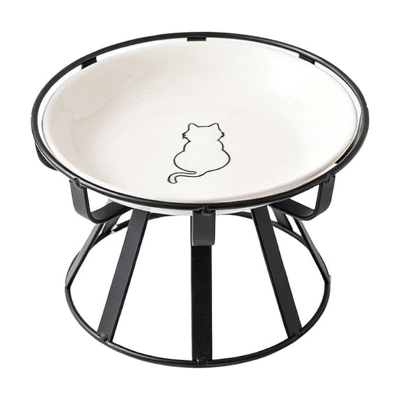 Elevated Cat Bowl, Raised Ceramic Dish with Stand, Pet Feeding Station for Indoor Cats, Kitten, Puppies and Small Dogs, Dishwasher Safe