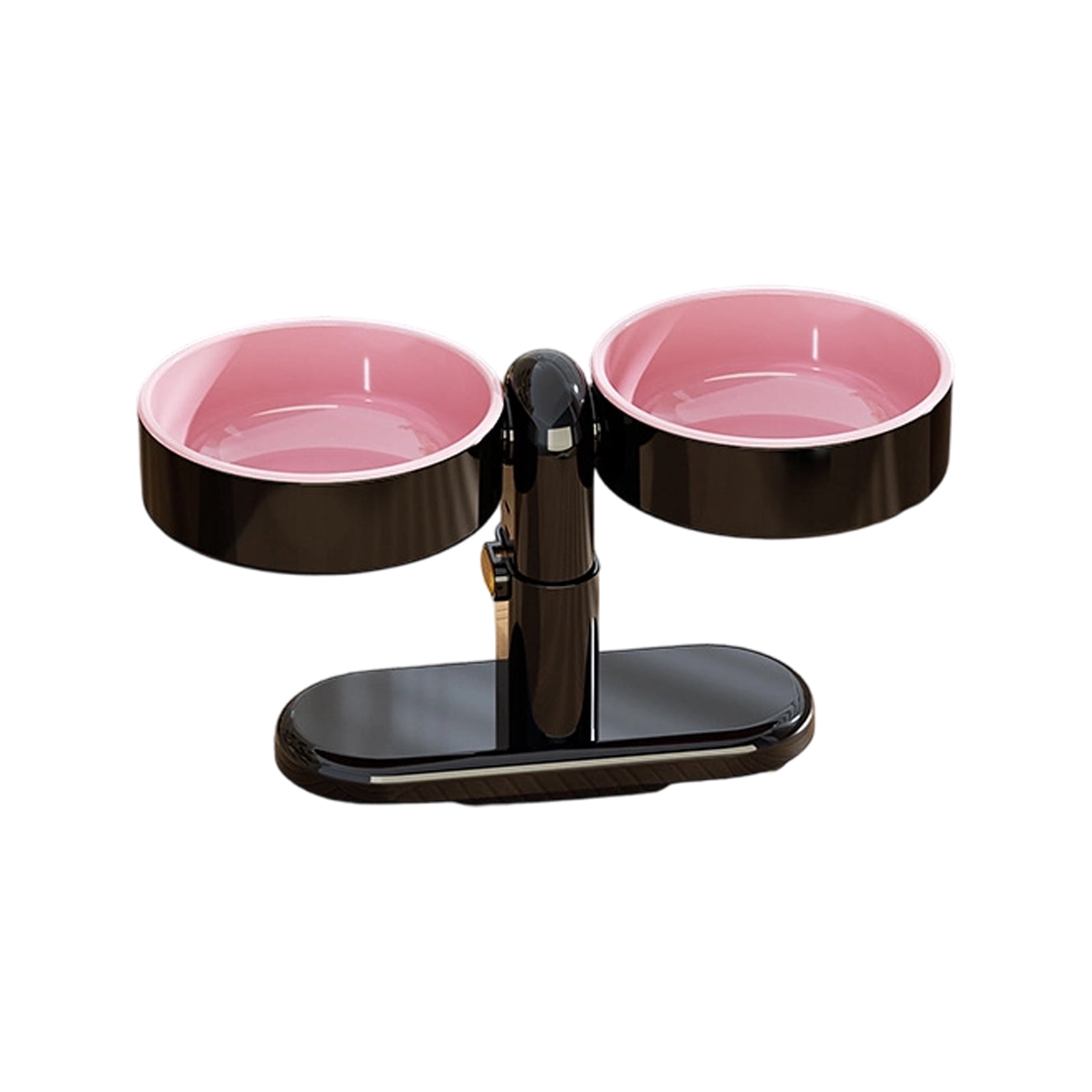 Elevated Cat Bowl, Rotatable Pet Feeding Bowl, Non-Spill Water Bowl with Large Opening, Neck Guard Design - for Cats, Kittens, Small Dogs, Indoor Pet Use, Black