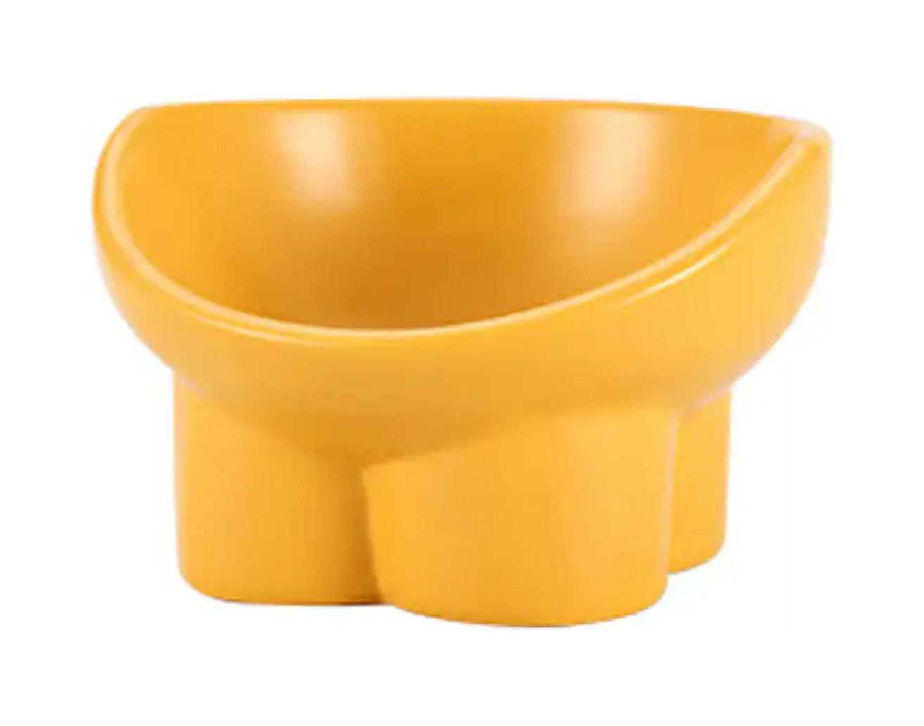 Elevated Cat Bowls Ceramic Raised Cat Food Bowl for Protecting Pet's Spine-orange