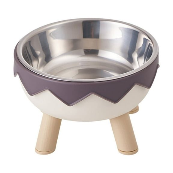 Elevated Cat Bowls, Raised Stainless Steel Cat Bowl with Cute Stand, 5.59in Wide Raised Food and Water Dish for Cats, Kitten, Puppies