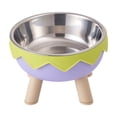 thumbnail image 1 of Elevated Cat Bowls, Raised Stainless Steel Cat Food Bowls with Anti-Slip Stand Whisker Friendly Water Dishes for Indoor Cats and Small Dogs Green, 1 of 6