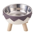 thumbnail image 1 of Elevated Cat Bowls, Raised Stainless Steel Cat Food Bowls with Anti-Slip Stand Whisker Friendly Water Dishes for Indoor Cats and Small Dogs Purple, 1 of 6