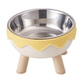 thumbnail image 1 of Elevated Cat Bowls, Raised Stainless Steel Cat Food Bowls with Anti-Slip Stand Whisker Friendly Water Dishes for Indoor Cats and Small Dogs Yellow, 1 of 6