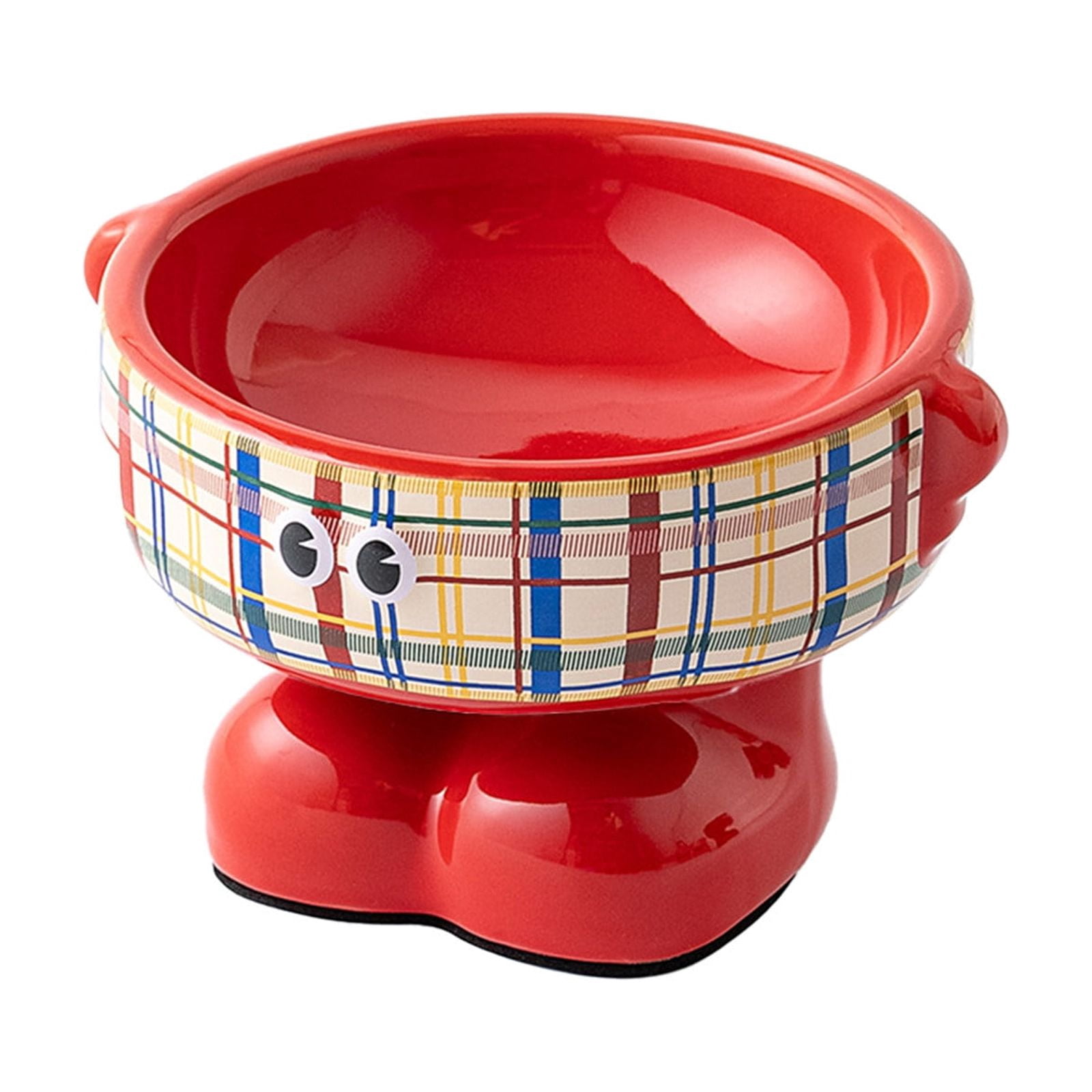 Elevated Cat Dog Bowls,Ceramic Raised Cat Food Bowl for Protecting Pet'S Spine, Feeding & Watering Supplies for Cat/Small Dogs Checkered