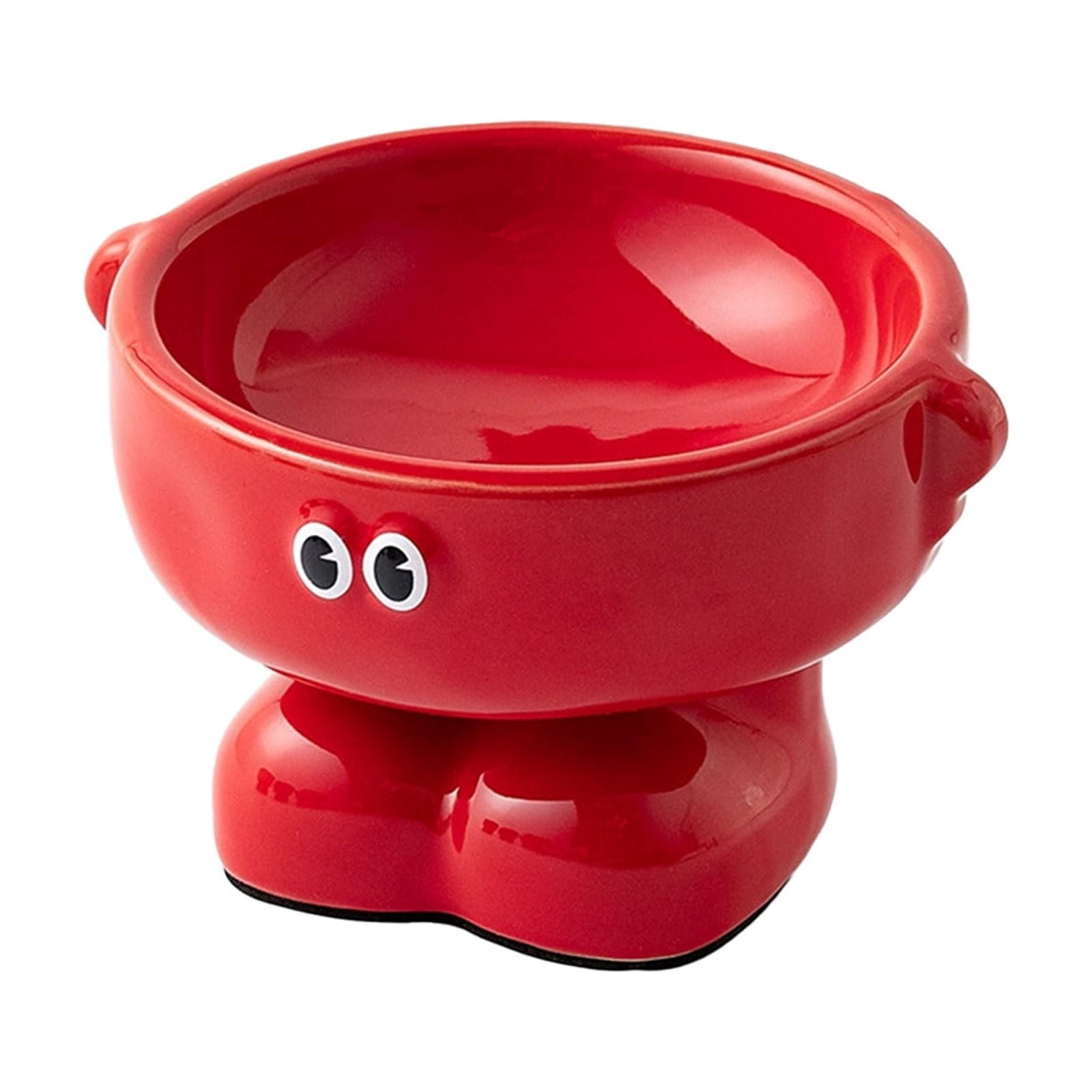 Elevated Cat Dog Bowls,Ceramic Raised Cat Food Bowl for Protecting Pet'S Spine, Feeding & Watering Supplies for Cat/Small Dogs Red