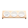 thumbnail image 1 of Elevated Cat Dog Bowls Set with Stand - -Proof Ceramic Pet Dishes, Anti-Spill Food & Water Feeder for Indoor Pets, Modern Wood Tray for Joint Health, 1 of 6