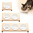 thumbnail image 1 of Elevated Ceramic Pet Bowl Set with Stand for Indoor Cats and Dogs Whisker Friendly Feeding Dishes, 1 of 5