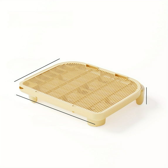 Elevated Cat Litter Mat - 3.5" Raised Edge with Scatter Control - Easy Clean PP Material - Traps Litter - Durable & Non-Slip