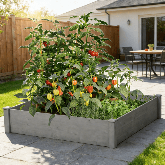 Elevated Cedar Wood Raised Garden Bed Planter Box Outdoor Elevated Garden Planter for Vegetables Herbs Flowers Tool Free Assembly Open Bottom Design for Better Drainage Patio Deck Backyard Garden Kit