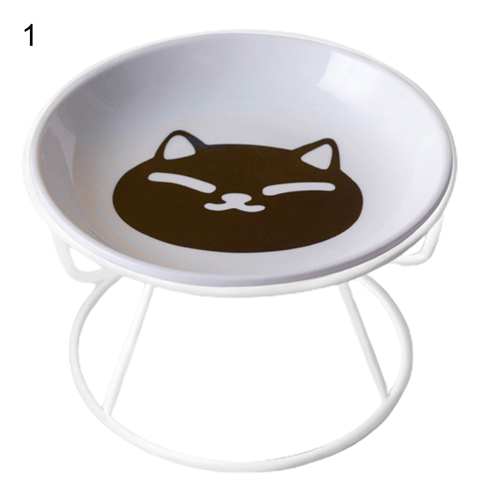 Elevated Ceramic Cat Bowl Set AntiVomit Protect Cervical Vertebrae