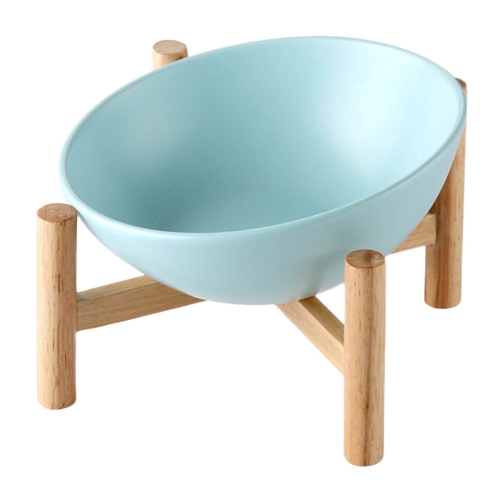 Elevated Ceramic Cat and Dog Bowls Non- Vomit Feeder with Stand for Pet Dining