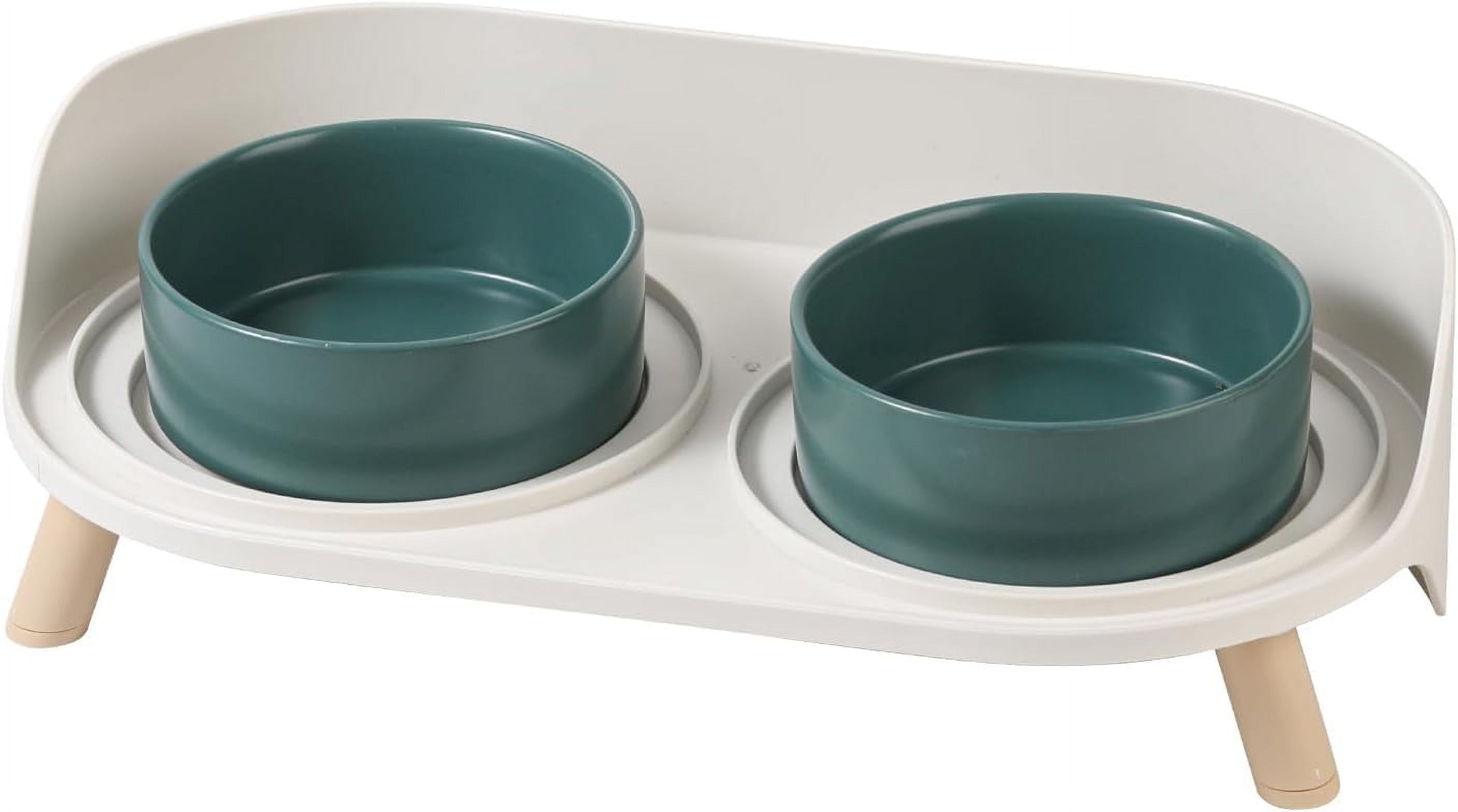 Elevated Double Dog Bowl Set with Stand - Splash Proof Raised Food and Water Dishes for Small to Medium Pets - 2 x 850 ml Capacity