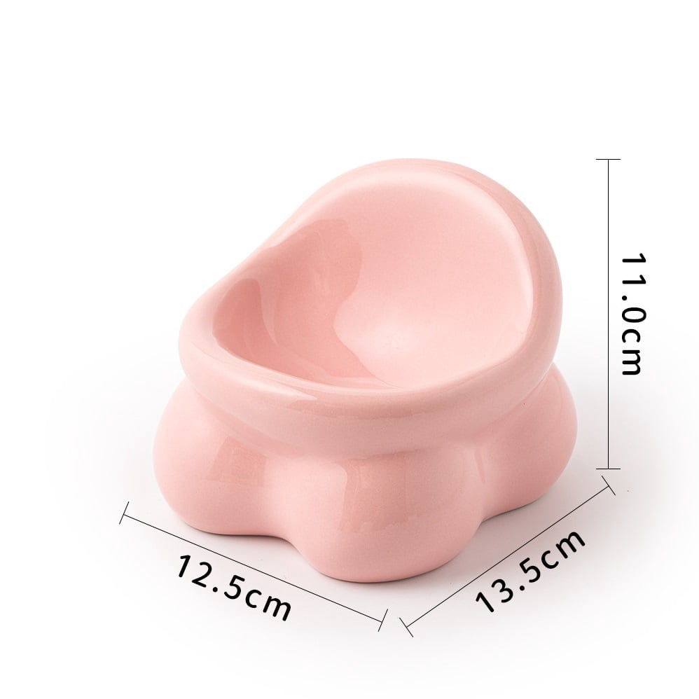 Elevated Ceramic Pet Bowl, Spine Friendly Raised Feeding Bowl, Stylish Food Basin for Cats and Dogs