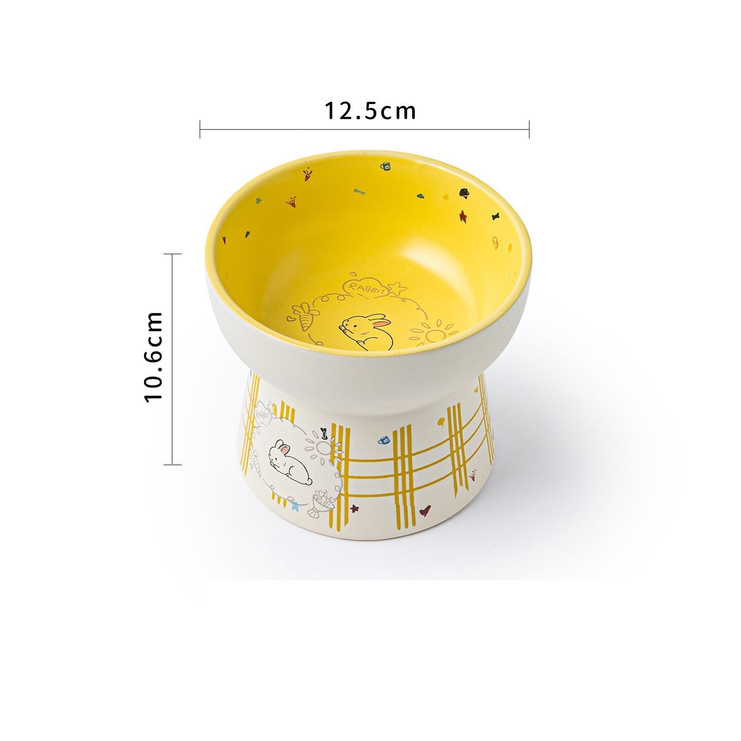 Elevated Ceramic Pet Bowl, Spine Friendly Raised Feeding Bowl, Stylish Food Basin for Cats and Dogs