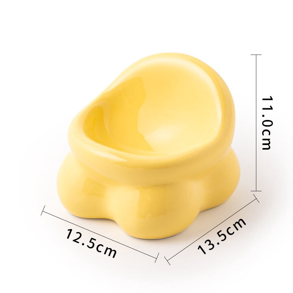 Elevated Ceramic Pet Bowl, Spine Friendly Raised Feeding Bowl, Stylish Food Basin for Cats and Dogs