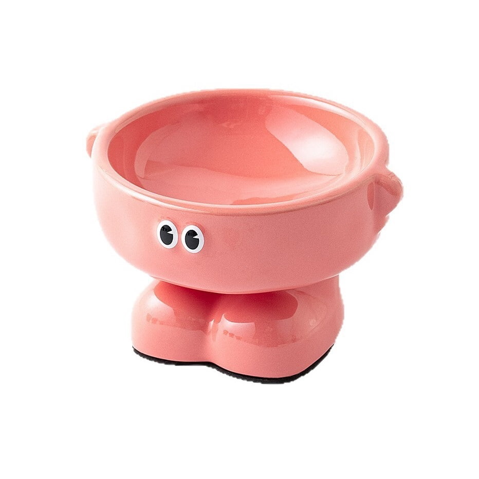 Elevated Ceramic Pet Bowl, Spine Friendly Raised Feeding Bowl, Stylish Food Basin for Cats and Dogs