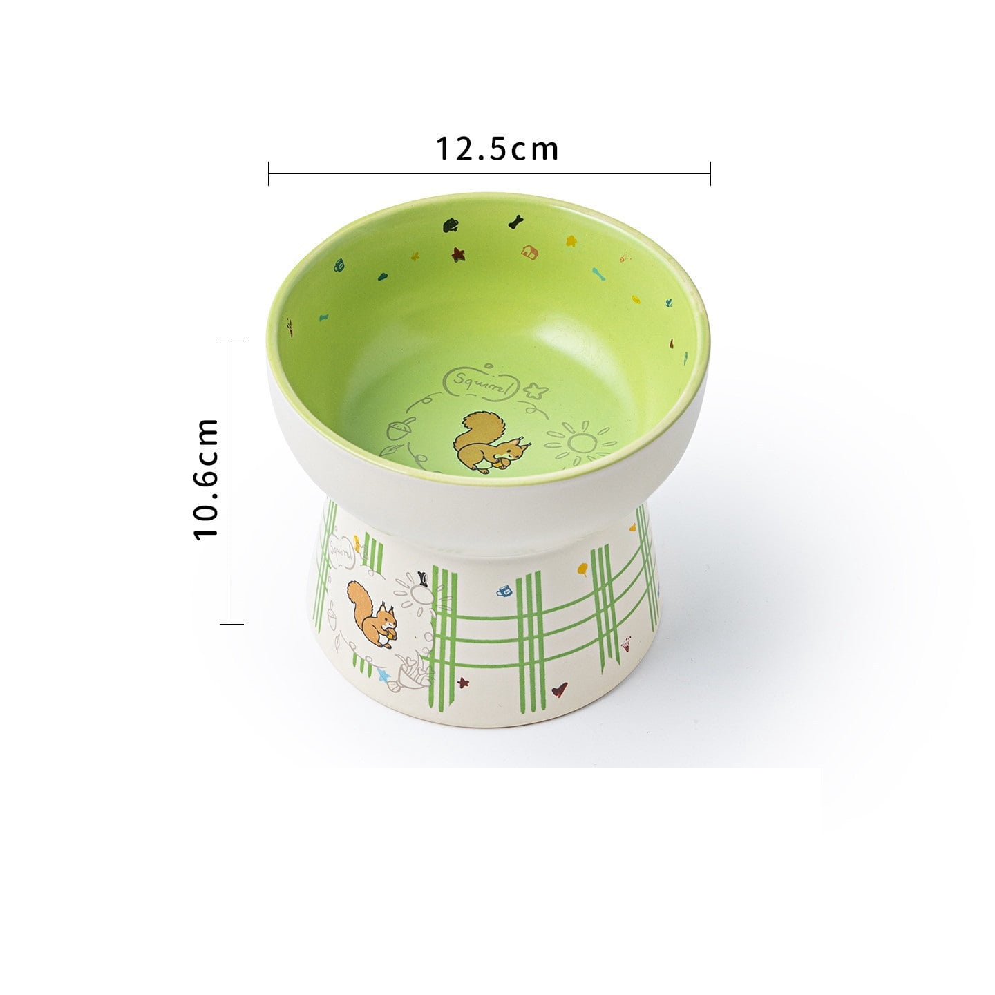 Elevated Ceramic Pet Bowl, Spine Friendly Raised Feeding Bowl, Stylish Food Basin for Cats and Dogs