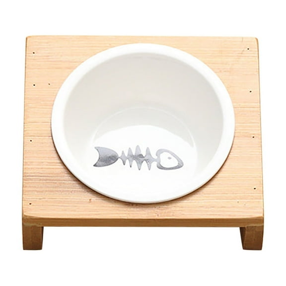 Stylish Cat and Dog Bowl Set with Stand - Elegant Ceramic Pet Dish for Easy Indoor Feeding and Hydration