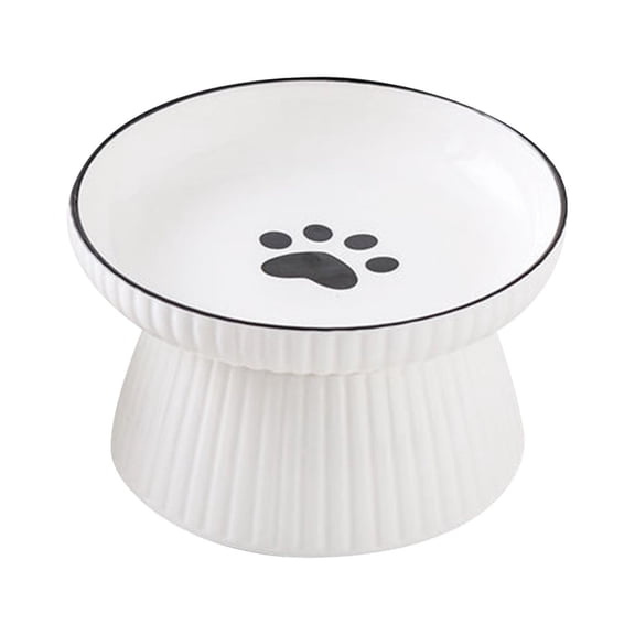 Elevated Ceramic Pet Food Dish for Cats and Dogs Large Raised Feeder with High Foot Design for Comfortable Dining
