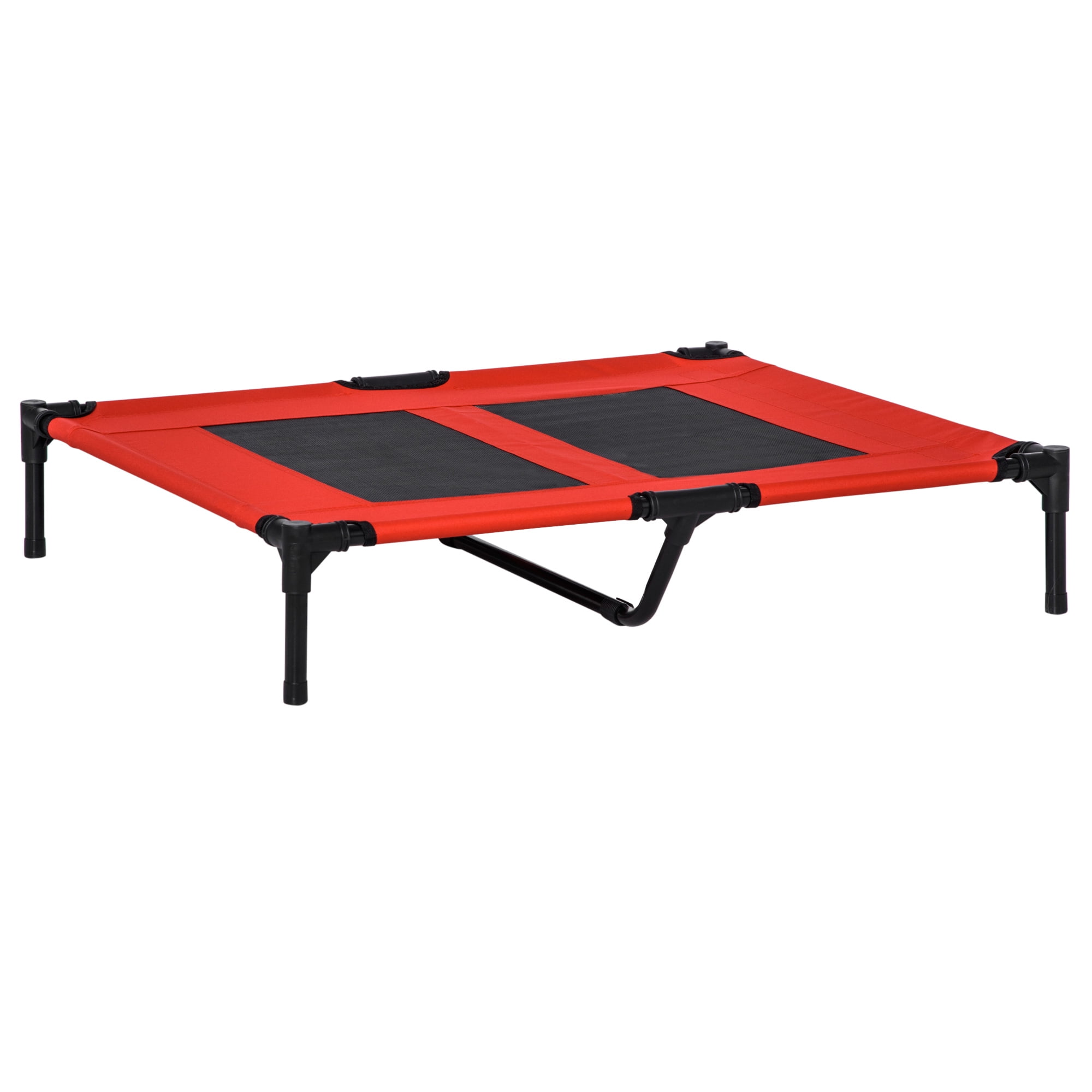 Elevated Cooling Summer Dog Cot Pet Bed With Mesh Ventilation, Red 36"x30"