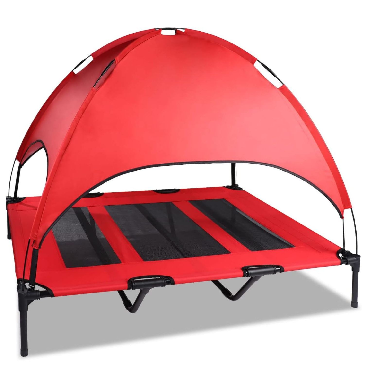 Elevated Dog Bed with Canopy Portable Raised Dog Bed Cooling Dog