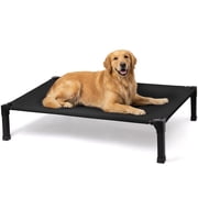 Elevated Dog Bed, Cooling Raised Bed, Portable&No-Slip for Outdoor or Indoor Use, Black, Large, 51"L x 36"W x 9.3"H