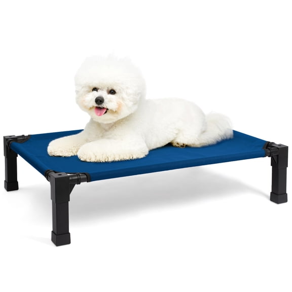 Elevated Dog Bed, Cooling Raised Bed, Portable&No-Slip for Outdoor or Indoor Use, Navy, 35"L x 25"W x 7.4"H