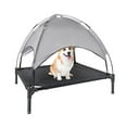 thumbnail image 1 of Elevated Dog Bed, Cooling Raised Mesh Pet Cot w/Removable Canopy Shade Tent, Portable Dog Cat Tent for Outdoor & Indoor Use,Carrying Bag (30”x24"), 1 of 9
